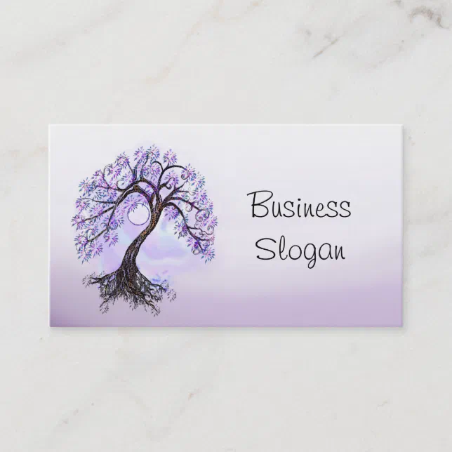 Lavender Tree Of Life Connect With Your Customer Business Card 