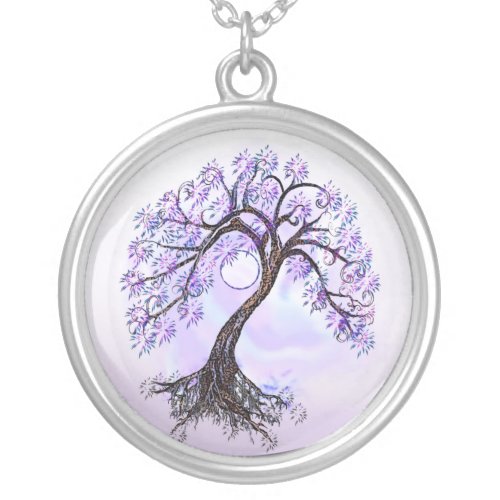 Lavender Tree of Life with Moon Necklace