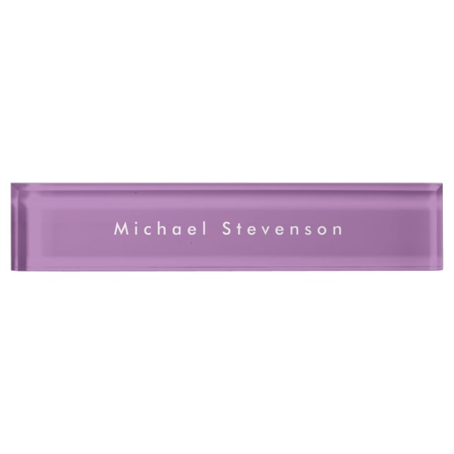 Lavender Trendy Modern Professional Desk Name Plate (Front)