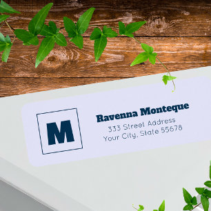 Lavender Trendy Personalized Monogram Letter Name Label