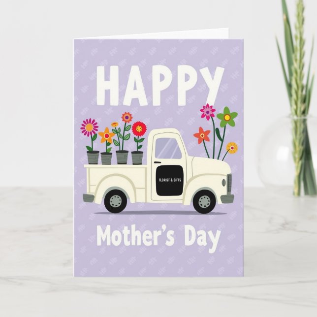 Lavender Truck Mothers Day Card (Front)