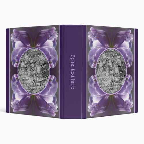 Lavender Tulip Tiny Bee Create Your Own Photo 3 Ring Binder