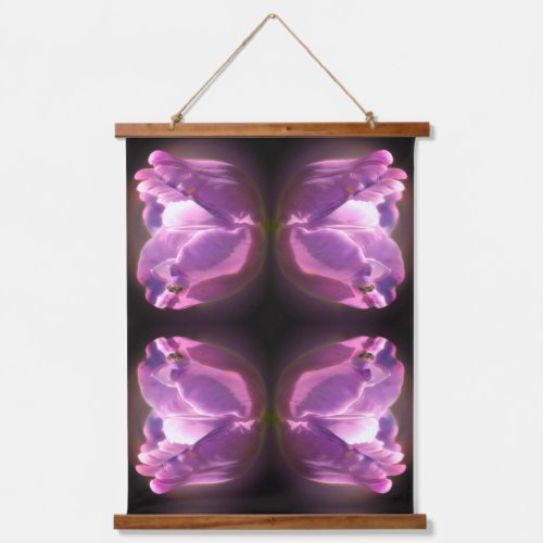 Lavender Tulip With Tiny Bee Abstract Hanging Tapestry