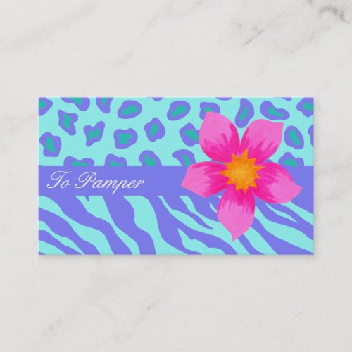 Lavender  Turquoise Zebra  Leopard Skin Stylish Business Card
