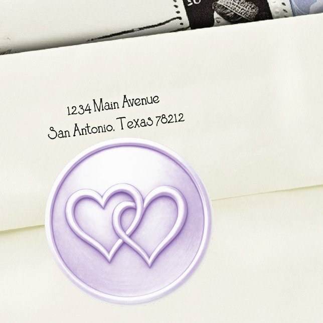 Lavender Two Hearts Intertwined Wedding Classic Round Sticker (Creator Uploaded)