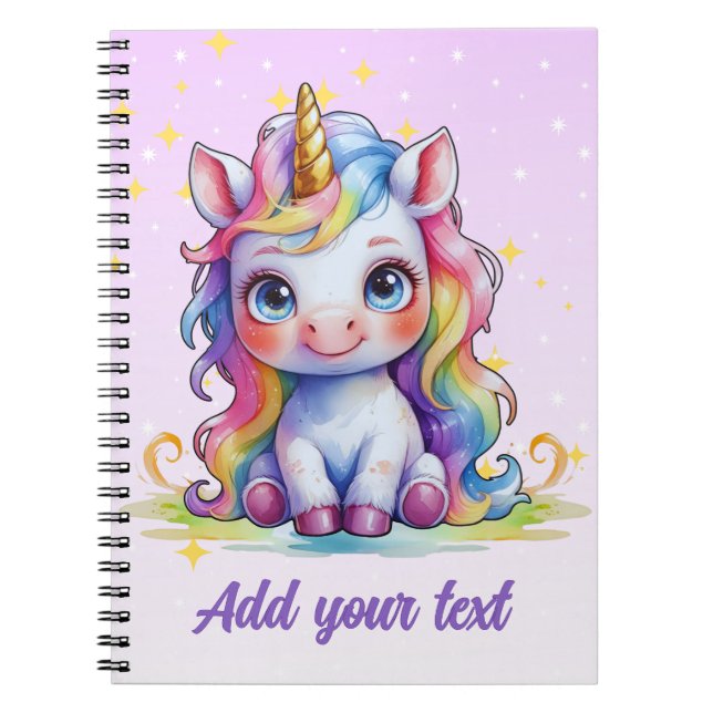 Lavender Unicorn Journal– Personalized Notebook (Front)