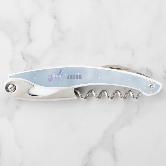 Lavender Unicorn Waiter's Corkscrew (Front)