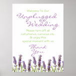 Lavender Unplugged Wedding Sign at Zazzle