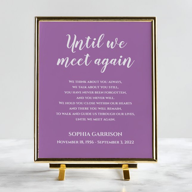 Lavender Until We Meet Again Celebration Of Life Poster (Creator Uploaded)