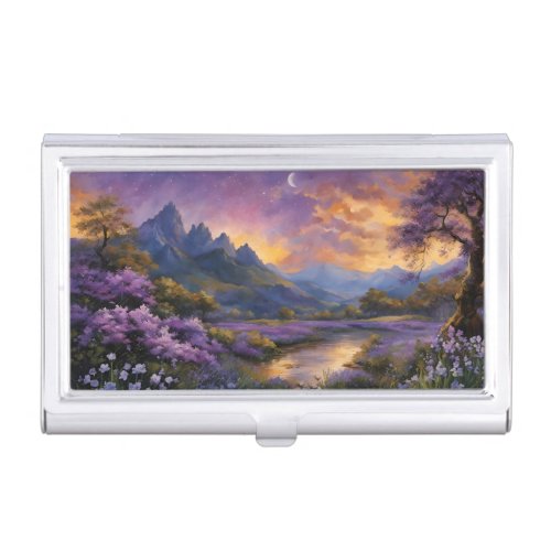 Lavender Valley at Dawn  Business Card Case