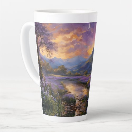 Lavender Valley at Dawn  Latte Mug