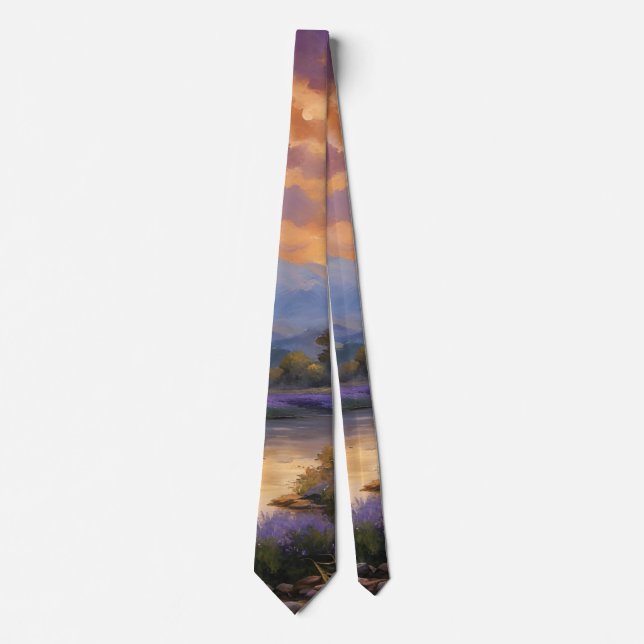 Lavender Valley at Dawn  Neck Tie (Front)