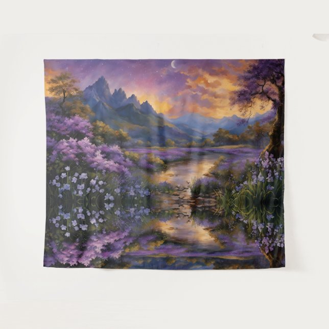 Lavender Valley at Dawn  Tapestry (Front (Horizontal))