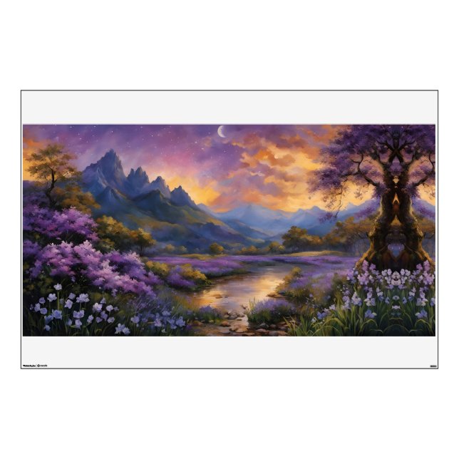 Lavender Valley at Dawn  Wall Decal (Front)