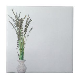 Lavender Vase Minimalism  Ceramic Tile