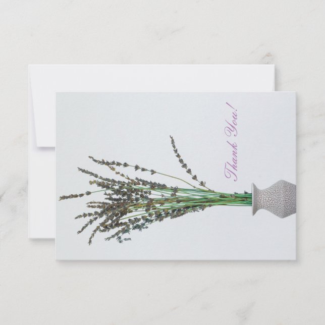 Lavender Vase Minimalism Thank You Flat Card (Front)