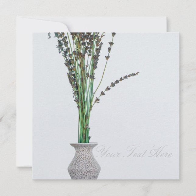 Lavender Vase Minimalism Your Text Flat Card (Front)