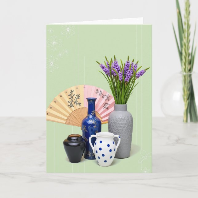 Lavender Vase Mothers Day Card (Front)