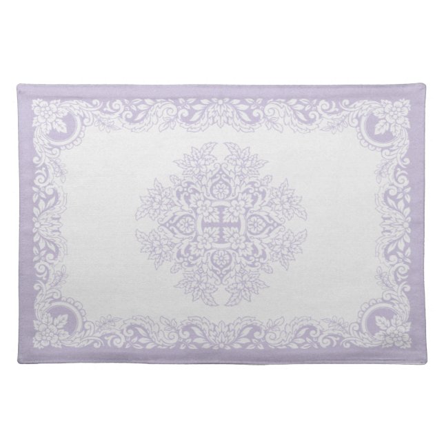 Lavender Victorian Floral Cloth Placemat (Front)