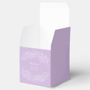 Lavender Victorian Monogram Crest Wedding Favor Boxes