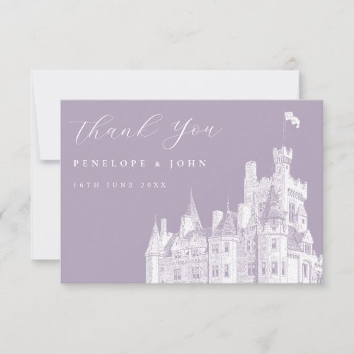 Lavender Vintage Castle Destination Wedding Thank You Card