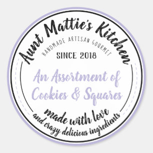 Lavender Vintage Handmade Gourmet Food Label