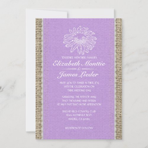 Lavender Vintage Lace Wedding Invitations