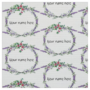 Lavender Vintage Red Rose and Eucalyptus Fabric