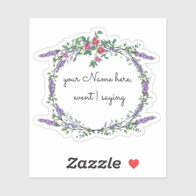 Lavender Vintage Red Rose and Eucalyptus Sticker (Sheet)