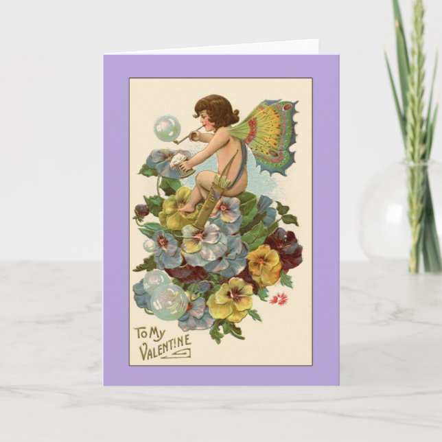 Lavender Vintage Valentine Card (Front)