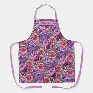 Lavender & Violet Bed of Roses Apron