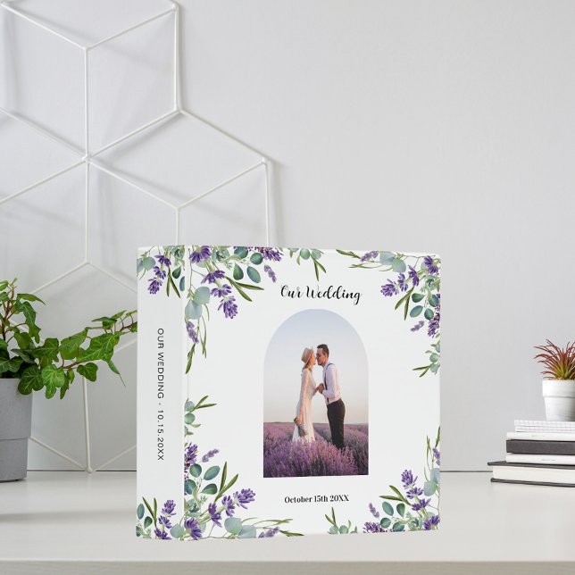 Lavender violet eucalyptus photo wedding album 3 ring binder (Creator Uploaded)
