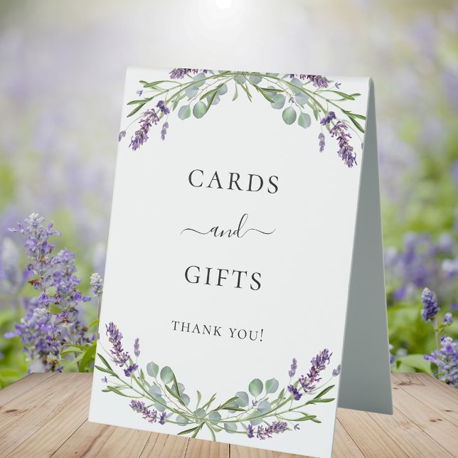 Lavender violet floral eucalyptus cards gifts sign (Creator Uploaded)