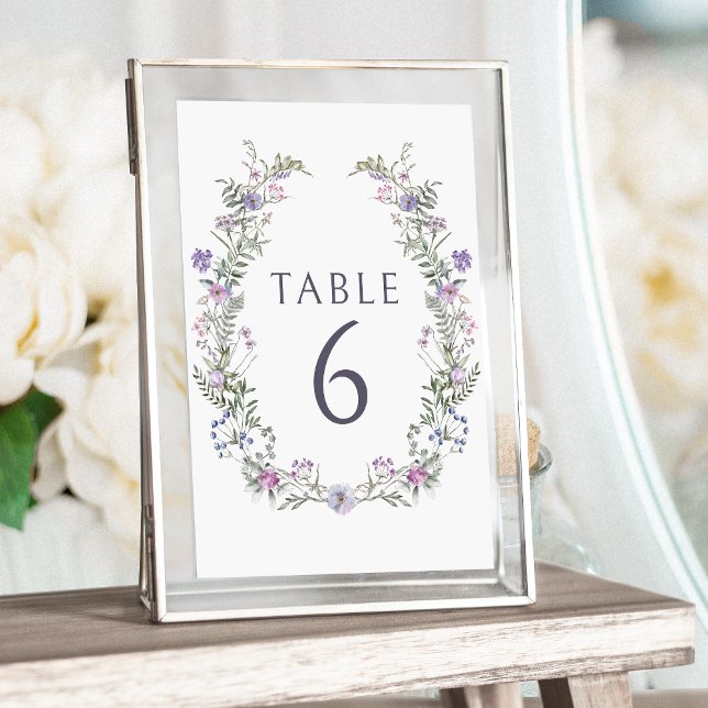 Lavender violet floral wedding table numbers (Creator Uploaded)