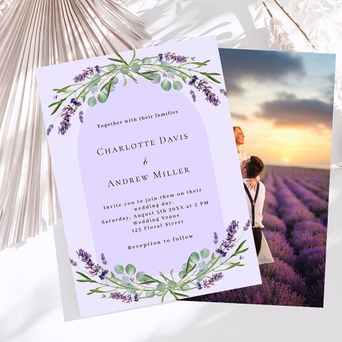 Lavender violet florals arch photo budget wedding