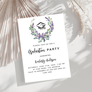 Lavender violet florals Graduation Party 2026 Invitation