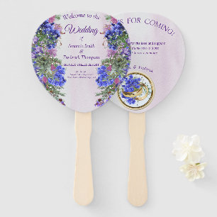 Lavender - Violet Flower Bouquets Hand Fan