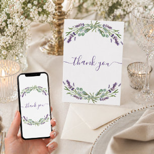 Lavender violet flowers birthday thank you card