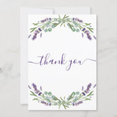 Lavender violet flowers thank you card (Front)