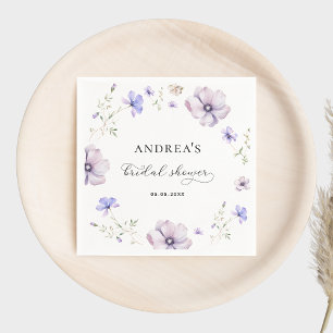 Lavender Violet Purple Spring Floral Bridal Shower Napkins