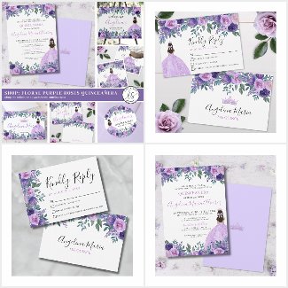 Lavender Violet Roses Floral Purple Quinceañera