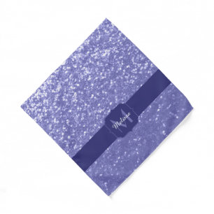 Lavender violet sparkles glitter bling Monogram Bandana