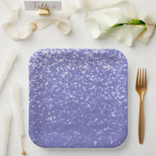 Lavender violet sparkles glitter bling paper plates