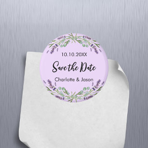Lavender violet wedding Save the Date magnet