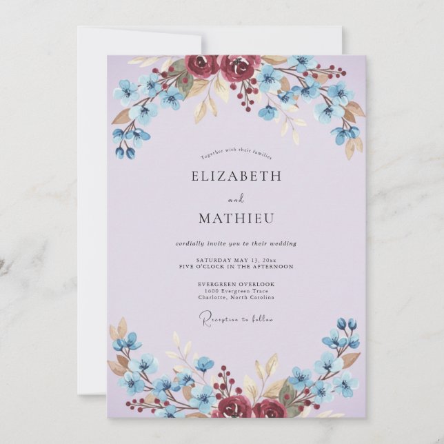 Lavender Vivid Spring Wedding Invitation (Front)