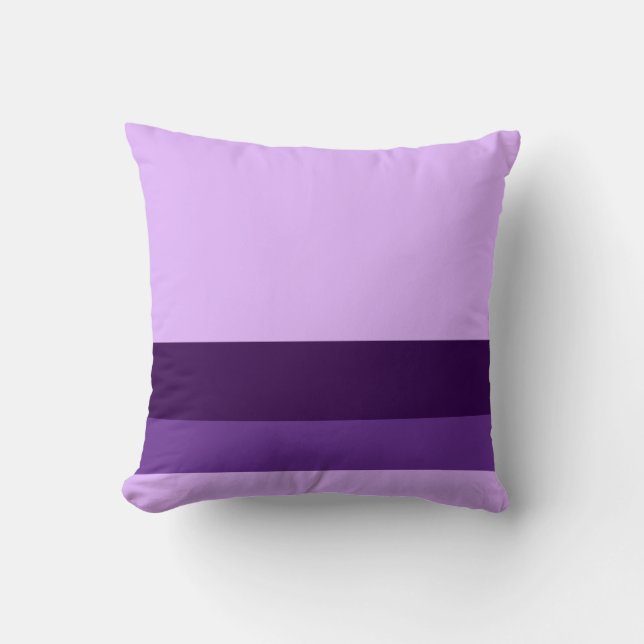 Lavender w/ Divider Lines + Any Two Colors Throw Pillow (Front)
