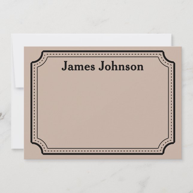Lavender Walnut Retro Bold Serif Desk Name Plate Note Card (Front)