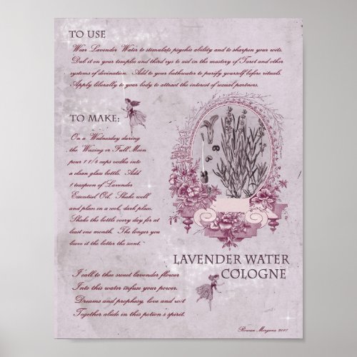 LAVENDER WATER COLOGNE POSTER