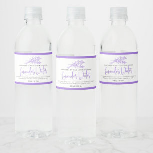 Lavender water drawing purple black product label