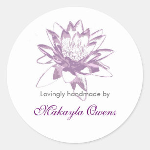 Lavender Water Lily Labels for Handmade Items